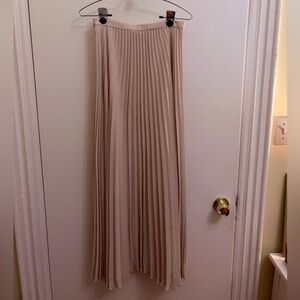 Blush Pink Pleated Maxi Skirt